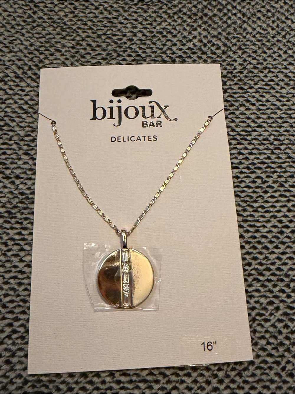 Bijoux Bar Delicates Silver Tone Round Locket Pendant Necklace 16 Inch NWT